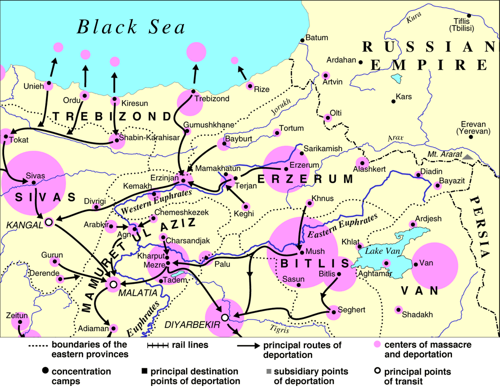 Map of the Armenian Genocide -- Northeast