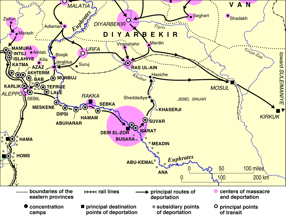 Map of the Armenian Genocide -- Southeast